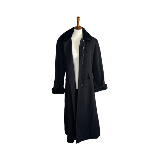 Albert Nipon Elegant Black Trench Coat - Picture 1 of 4